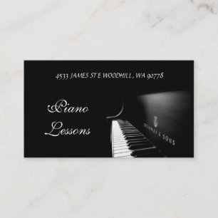 Cours de piano, musique, Carte de visite d'instrum