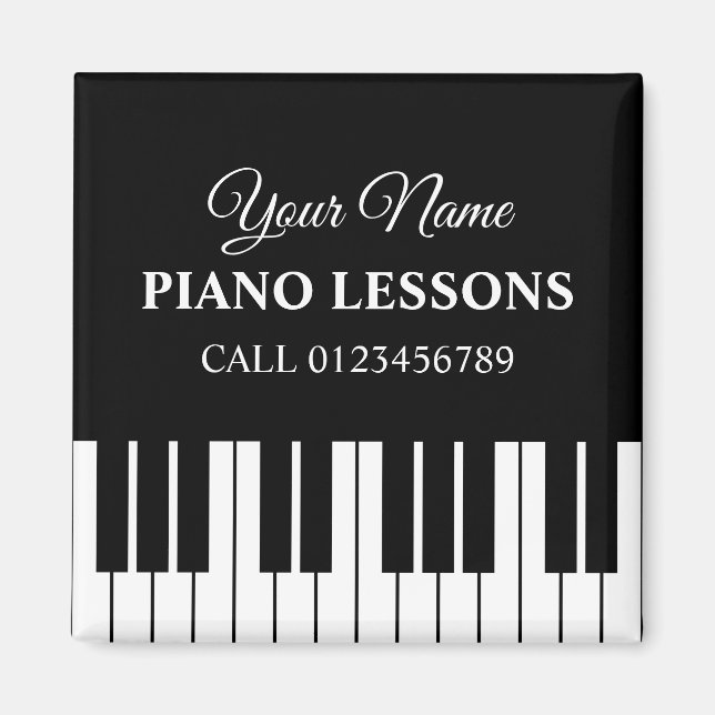 Cours de piano personnalisé aimant frigo (Devant)