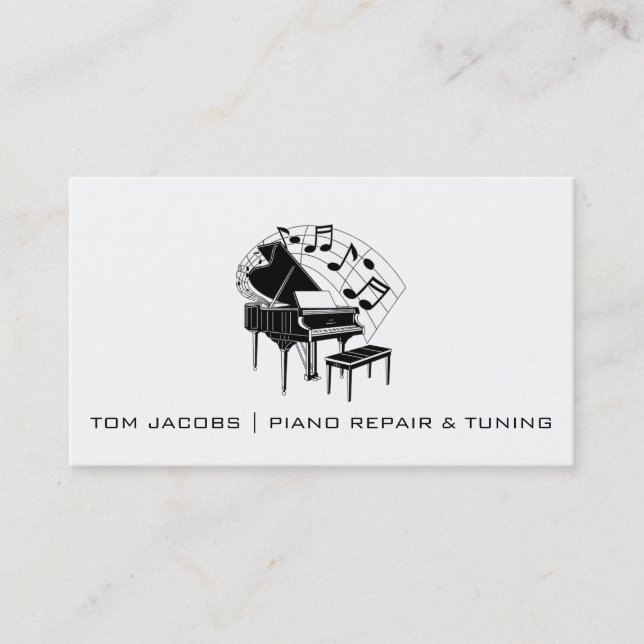 Cours de piano, réglage de piano et Carte de visit (Devant)