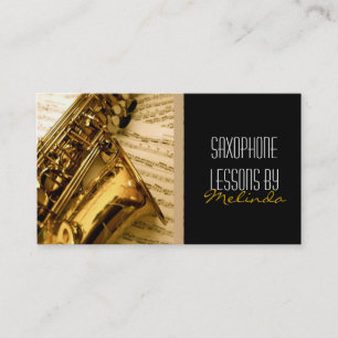 Cours de saxophone, musique, Carte de visite aux i