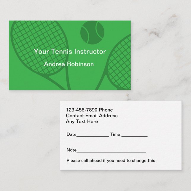 Cours de tennis Rendez-vous de classe Rappel (Devant / Derrière)