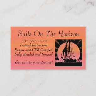 Cours de vente de voiliers Carte de visite personn