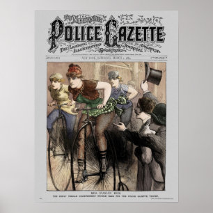 Course à vélo sur affiche de la Gazette de la poli