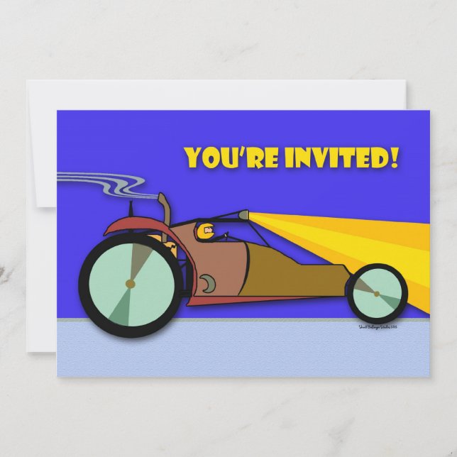 Course Anniversaire Invitation de fête, Dune Buggy (Devant)