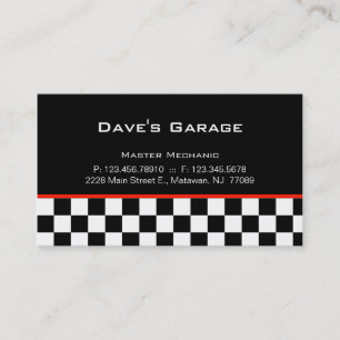 Course de Cartes de Visite de Garage Automobile