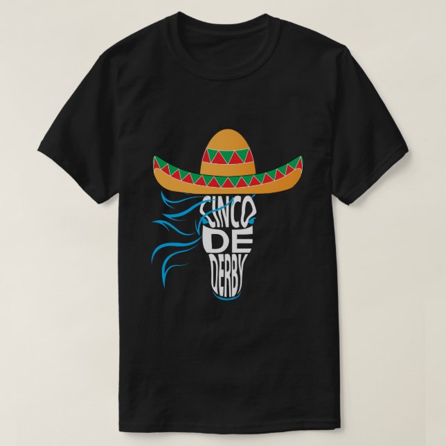 course de cheval berby de T-shirt du cinco De de (Design devant)
