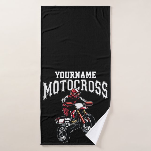 Course Motocross Dirt Bike Rider personnalisée (Serviette de bain)