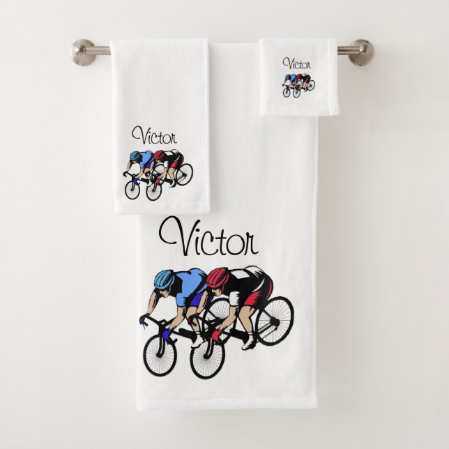 Course personnelle de vélo bleu et rouge (En situation)
