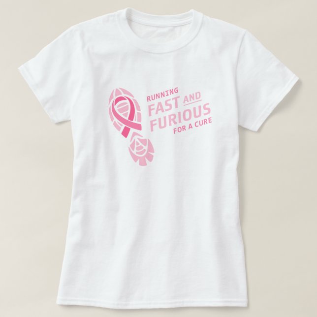 Course pour le T-shirt de course de cancer du sein (Design devant)