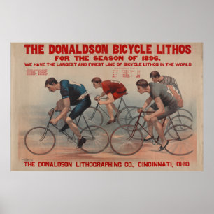 Course vintage de vélo Donaldson affiche d'art pub