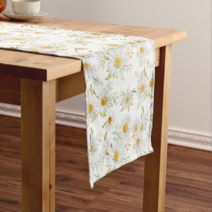 Court Chemin de table floral à motif de marguerite