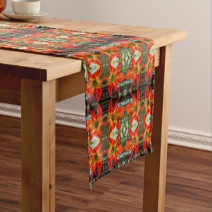 Court Chemin de table motif Amaryllis