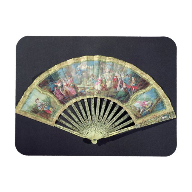 Court Fan, Französisch, 18. Jahrhundert (Elfenbein Magnet (Horizontal)