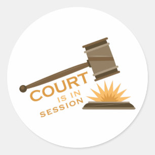 Court In Session Runder Aufkleber