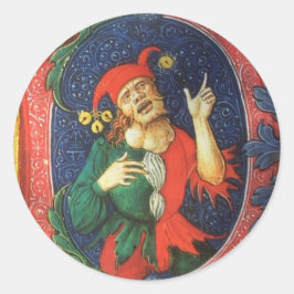 Court Jester Runder Aufkleber