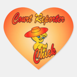 Court Reporter Chick #5 Herz-Aufkleber