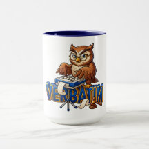 Court Reporter Eule Verbatim Tasse