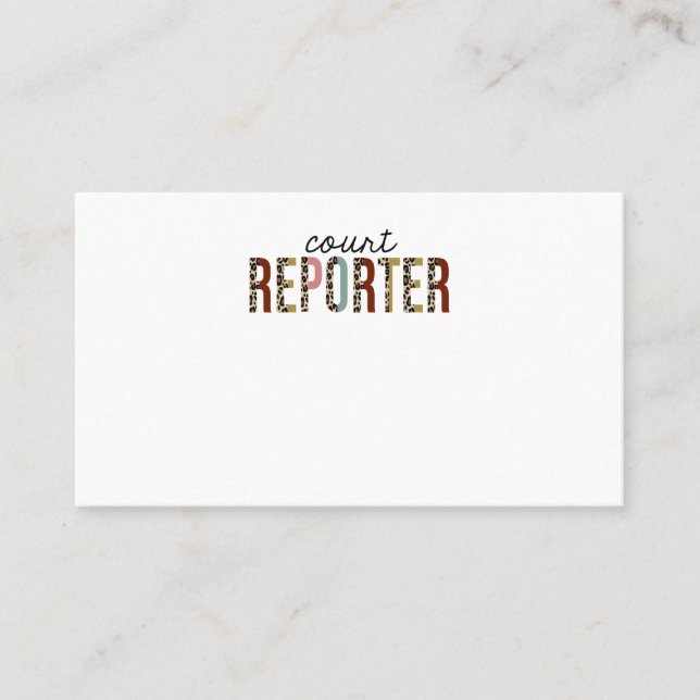 Court Reporter Leopard Print Funny Visitenkarte (Vorderseite)