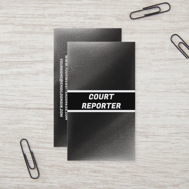 Court Reporter Modern Visitenkarte (Vorderseite/Rückseite Beispiel)