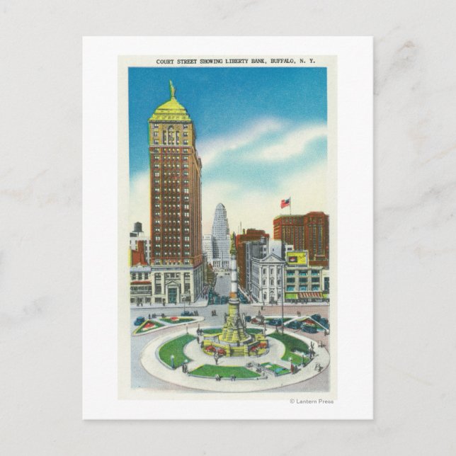 Court Street View of Liberty Bank Bldg Postkarte (Vorderseite)