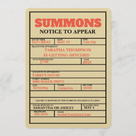 Court Summons Bachelorette Einladung