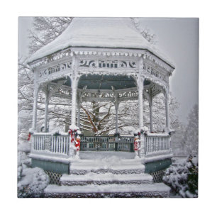 Courthouse Gazebo im Schnee Fliese