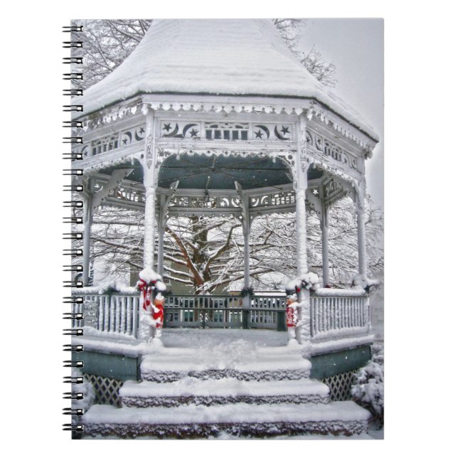 Courthouse Gazebo im Schnee Notizblock (Vorderseite)