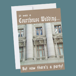 Courthouse Mariage Après Mariage Fête Invitation