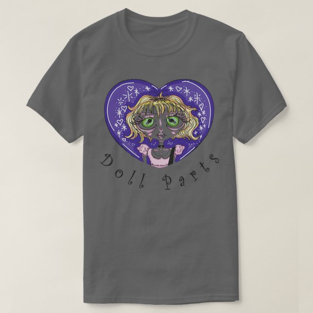 Courtney Liebe Hole Doll Teile Fanart farbige vers T-Shirt (Design vorne)