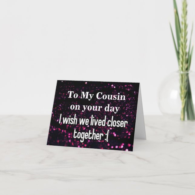 **COUSIN** À TRAVERS DES MILES SUR VOTRE CARTE D'A (Devant)