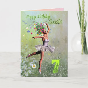Cousin age age 7, carte d'anniversaire fée fée