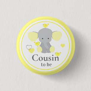 Cousin als Baby Boy Girl Duschvorhänger Button