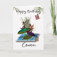 Cousin Birthday Card - Niedlich Gothic Fairies Spr