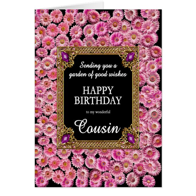 Cousin Birthday Pink Daisies (Vorne)