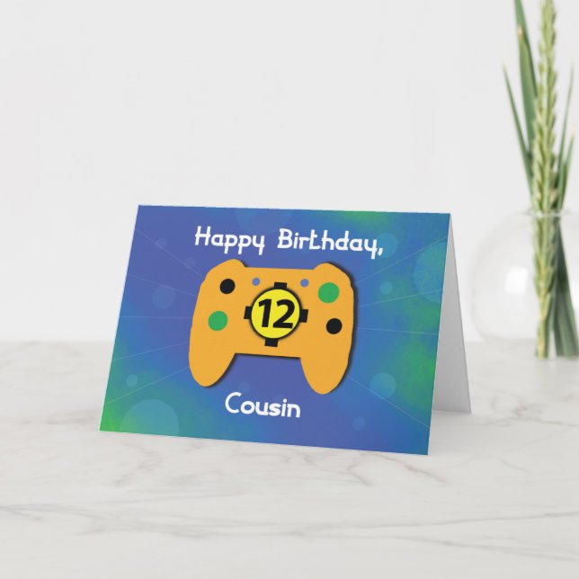 Cousin Boy 12 Jahre alter Gamer Controller Karte (Vorderseite)