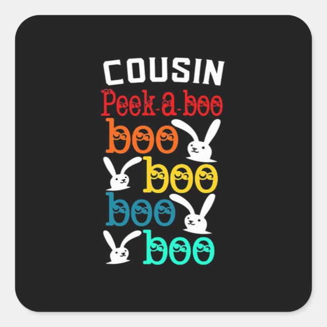 Cousin Bunny Game for Novelty Quadratischer Aufkleber (Vorderseite)