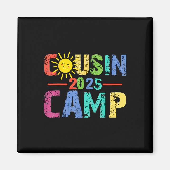 Cousin Camp 2025 Camping Campfire Sommerferien Magnet (Vorne)