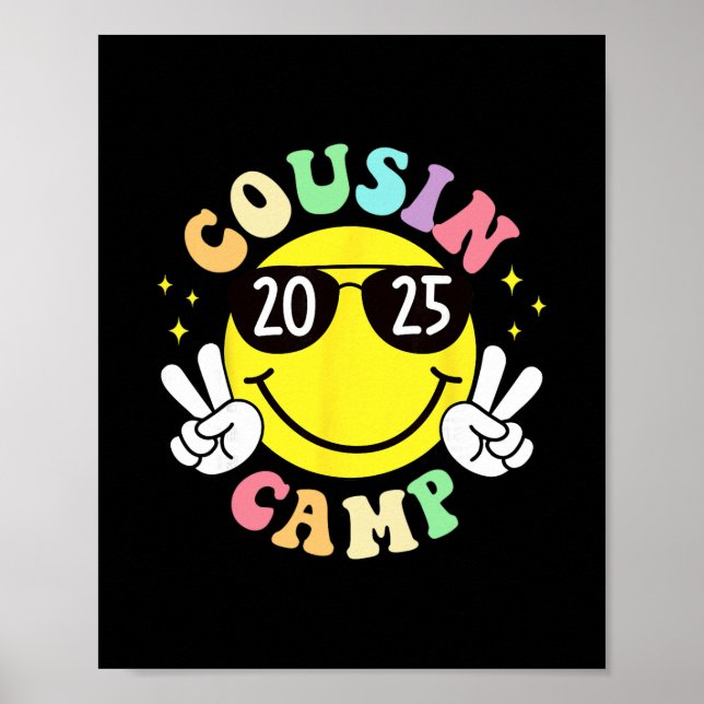Cousin Camp 2025 Camping Campfire Summer Vacation  Poster (Vorne)
