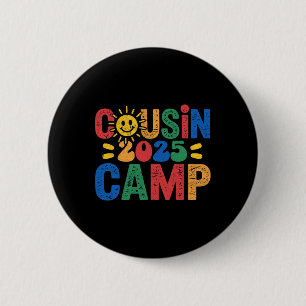 Cousin Camp 2025 Camping-Lagerfeuer Sommerferien  Button