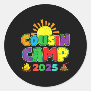 Cousin Camp 2025 Familienurlaub Sommer Camping Cr Runder Aufkleber