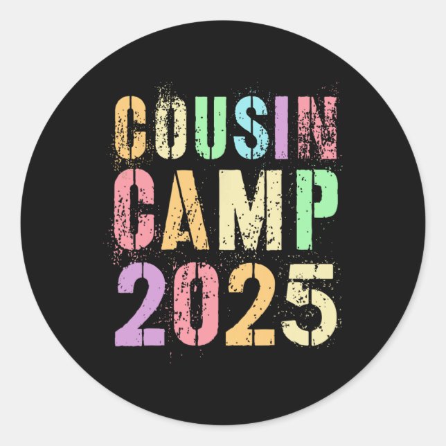 Cousin Camp 2025 Familienurlaub Sommerurlaub Campi Runder Aufkleber (Vorderseite)