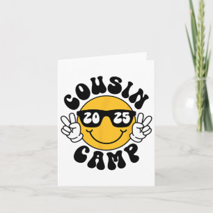 Cousin Camp 2025 Smile Face Vacation Summer Campin Karte