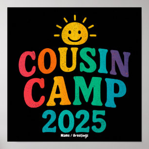 Cousin Camp 2025 Sommerferien Spaß Camping Poster
