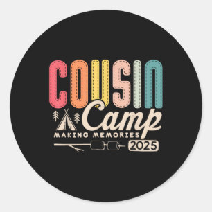 Cousin Camp Crew 2025 Erinnerungen Familienurlaub Runder Aufkleber
