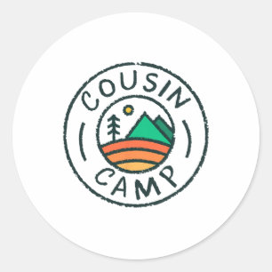Cousin-Camp-Freunde Sommer Reise Familienurlaub  Runder Aufkleber