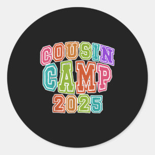 Cousin Camping Crew 2025 Frühjahrspause Sommerreis Runder Aufkleber