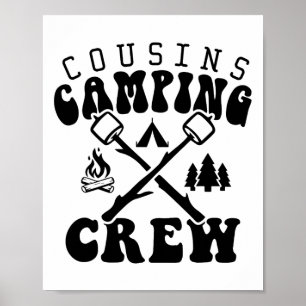 Cousin Camping Crew 2025 T-Shirt Familienurlaub Ca Poster