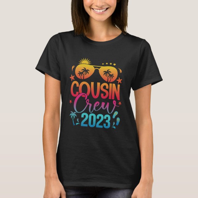 Cousin Crew 2023 Familienurlaub Sommerferien Stran T-Shirt (Vorderseite)