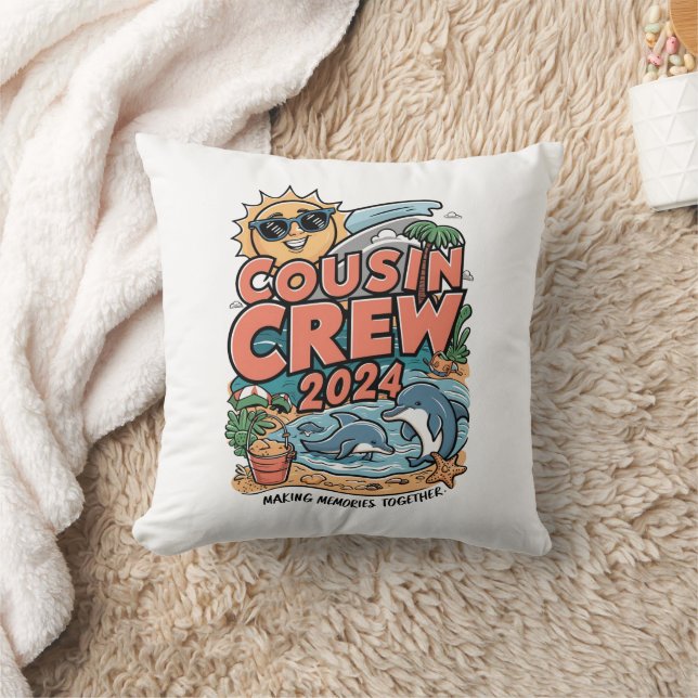 Cousin Crew 2024 Sommerferien Beach Familienausflu Kissen (Decke)