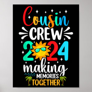Cousin Crew 2024 Sommerferien Beach Familienausflu Poster